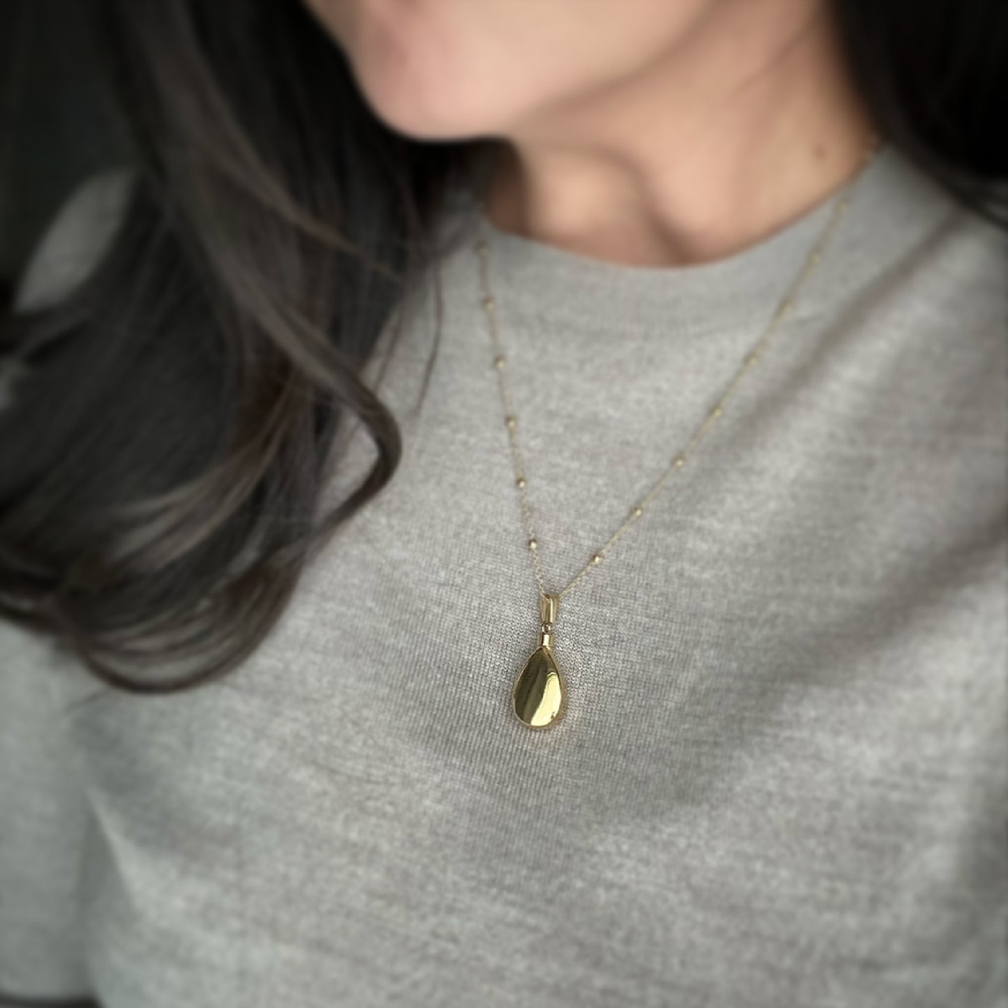 Cremation Urn Necklace | Memorial Jewelry Keepsake | Teardrop Pendant