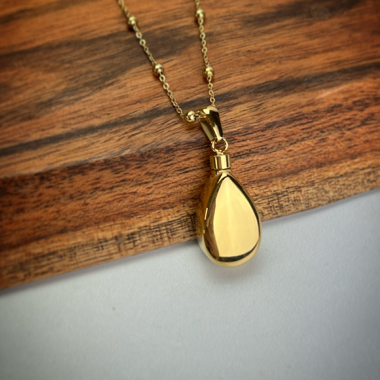 Cremation Urn Necklace | Memorial Jewelry Keepsake | Teardrop Pendant