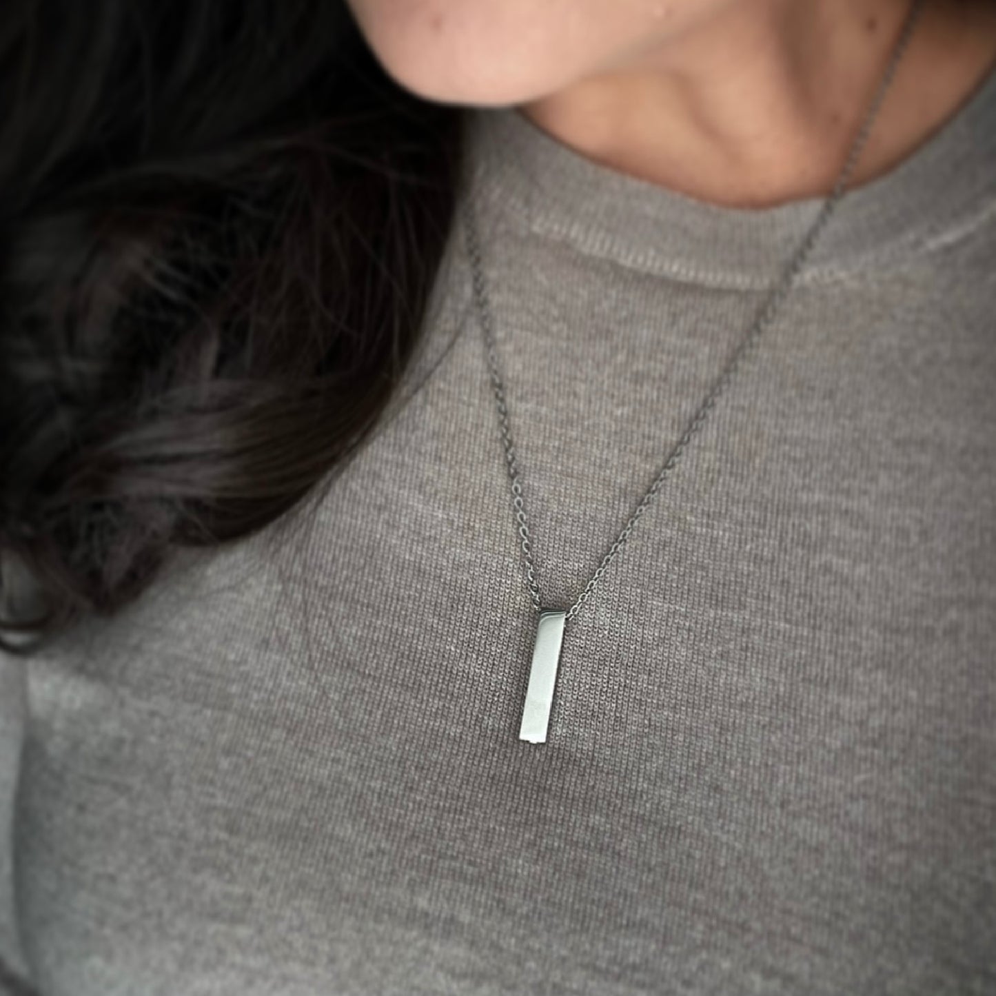 Cremation Necklace | Pet Urn Jewelry | Bar Pendant Urn Necklace