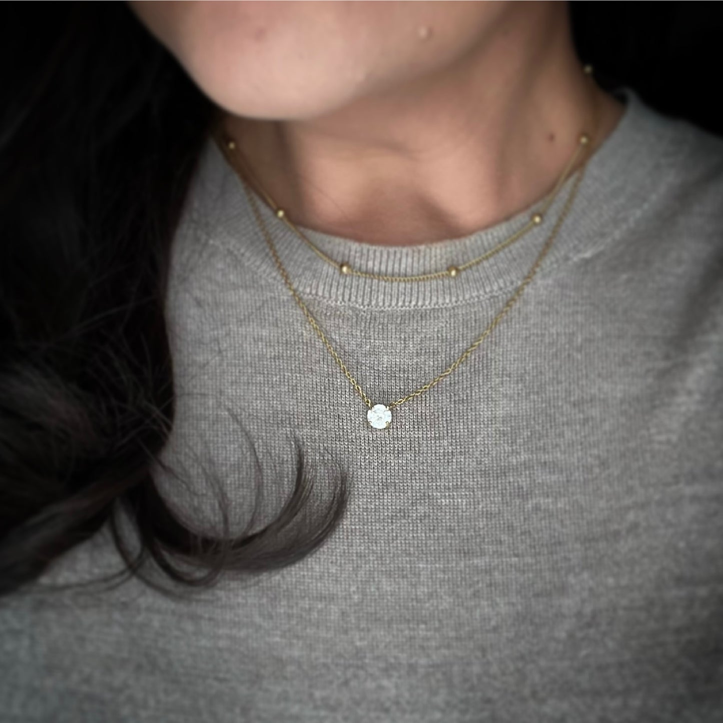 Gold-Plated Cubic Zirconia Necklace with Infused Ashes | Memorial Jewelry | Human Ashes, Pet Ashes, or Breast Milk | Custom Keepsake by The Farewell Collection