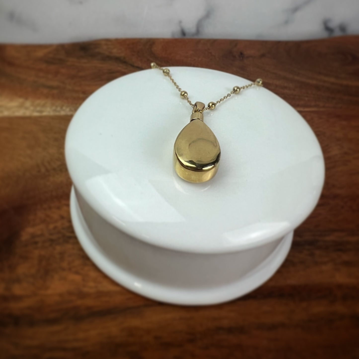 Cremation Urn Necklace | Memorial Jewelry Keepsake | Teardrop Pendant